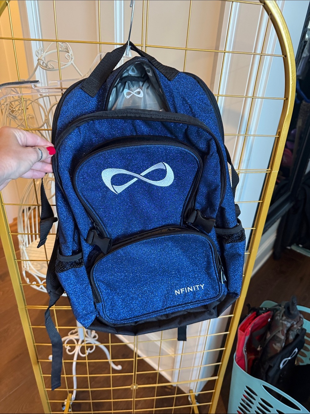 NFINITY Blue Glitter Backpack with Infinity Logo